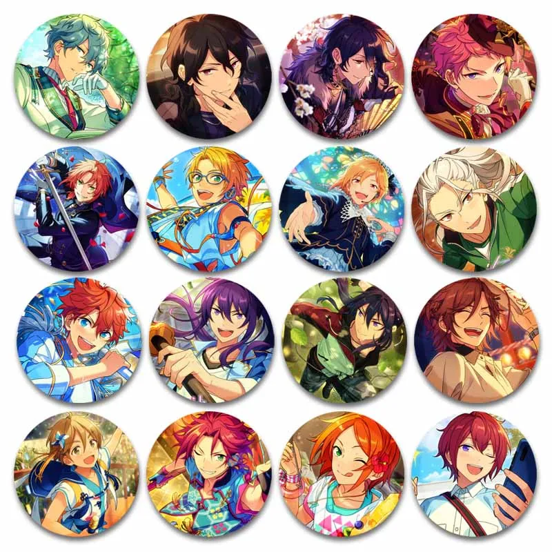 

Anime Game Peripheral Ensemble Stars Brooch Handsome Cartoon Idol Cosplay Badge Soft Button Pins Backpack Clothing Accessories