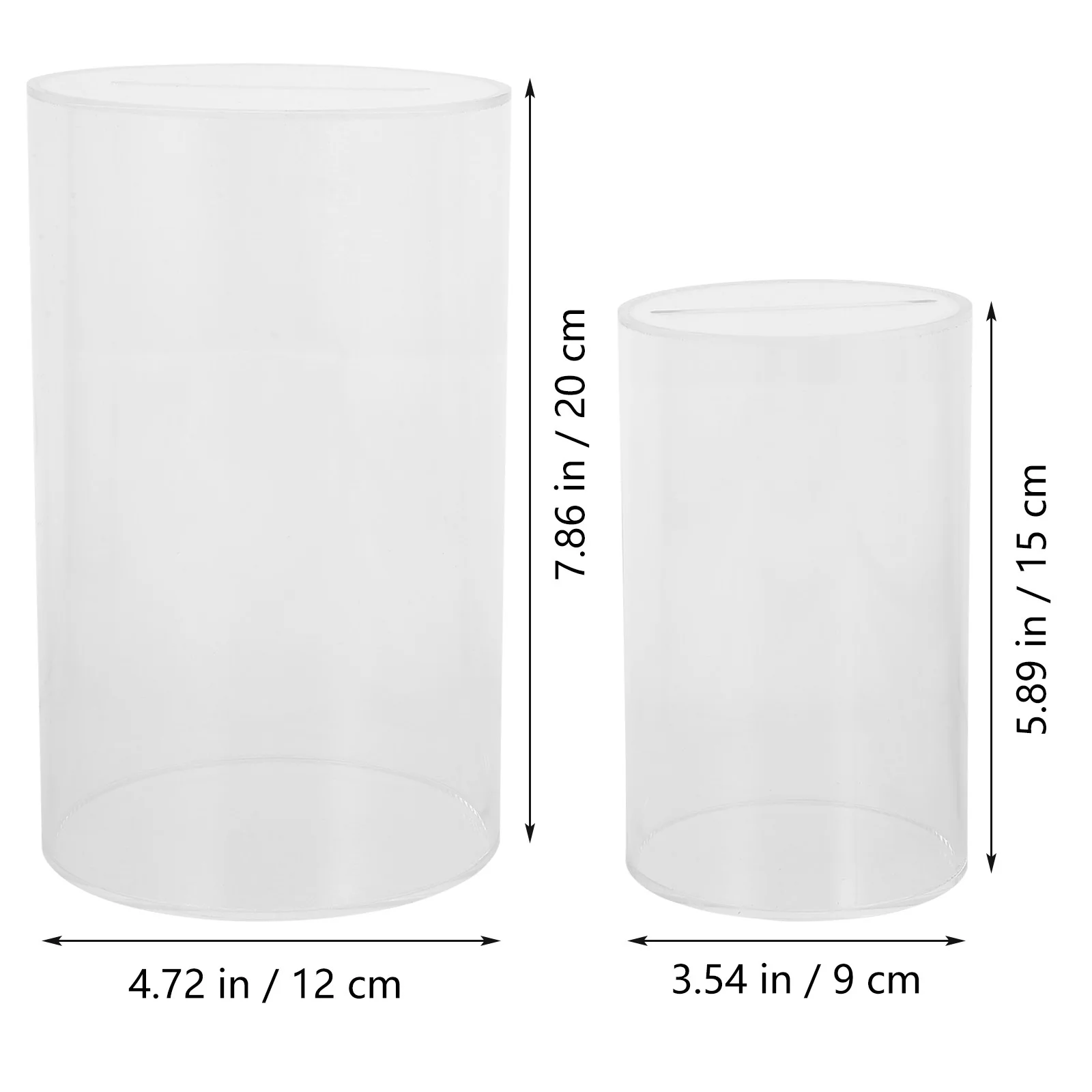 

2 Pcs Piggy Bank Money Saving Jar for Adults Clear Cash Tabletop Pot Coin Compact Container Daily Use