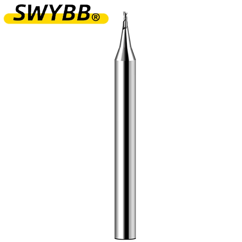 Micro węglikowa powłoka ze stopu aluminium stal wolframowa 0.1-0.9 interpolacji śrubowej Mini mała średnica końcówka
