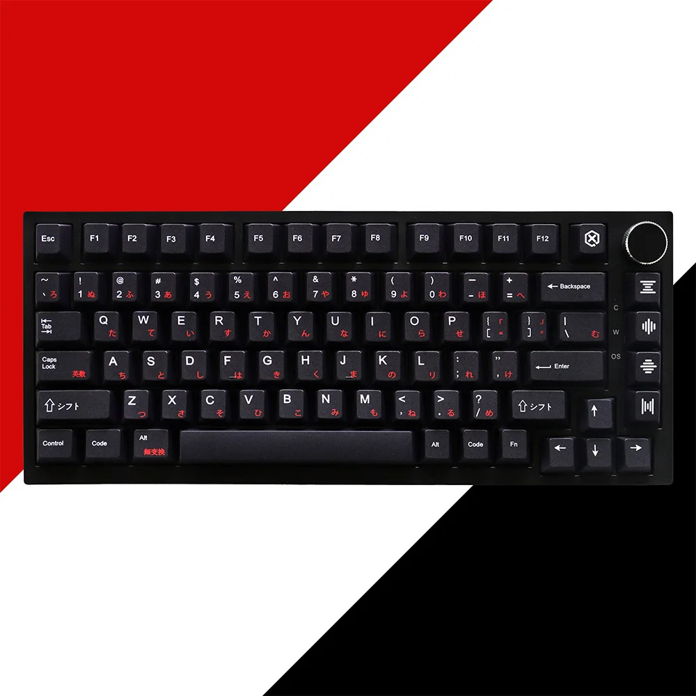 

Japanese Wob Red Cyrillic Keycaps Dye Sub 129 Keys Cherry Profile Keycaps for Mx Switch 87/104/108 Mx Switch Mechanical Keyboard