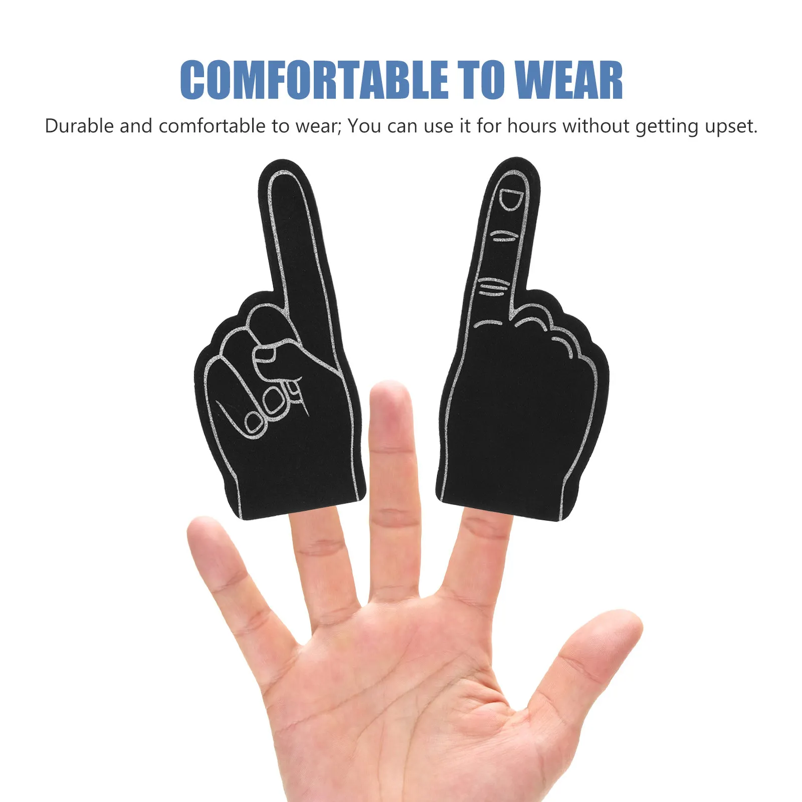 12Pcs Foam Finger Cheerleading Props Party Noise Makers Sports Fan Accessories Loud Cheer Tools for Kids Adults School Spirit
