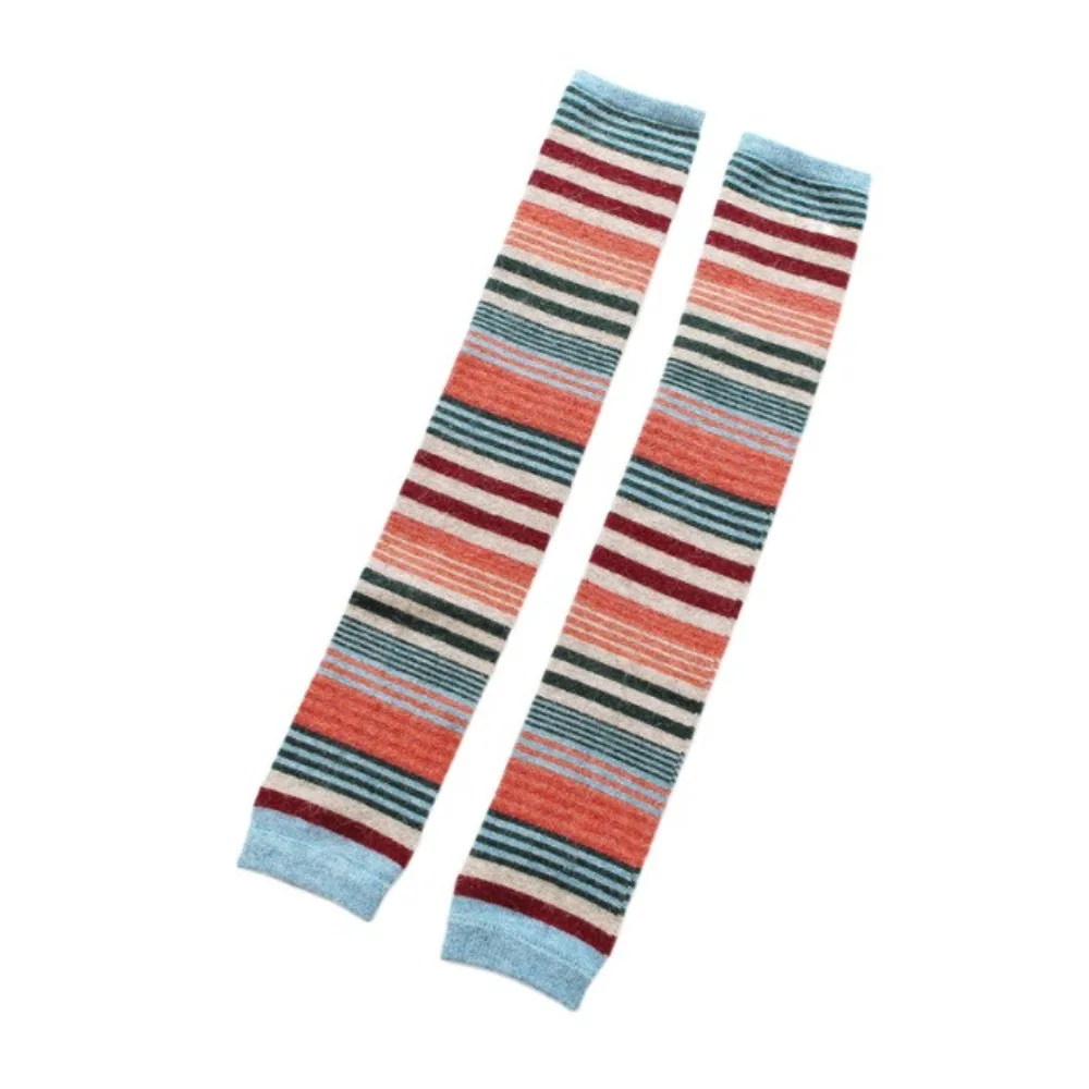 

Fashion Colorful Wool Ruffle Socks Thick Animal Furr Stockings Women Y2K Knee High Japanese Style Striped Socks Winter