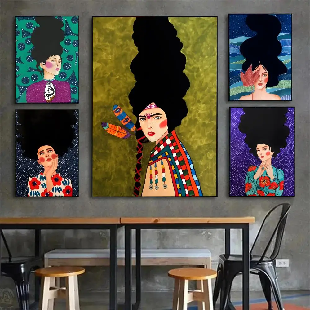 Actress Individual Hulya Ozdemir Poster Painting Wall Art Mural for Living Room Home Decor and Gifts