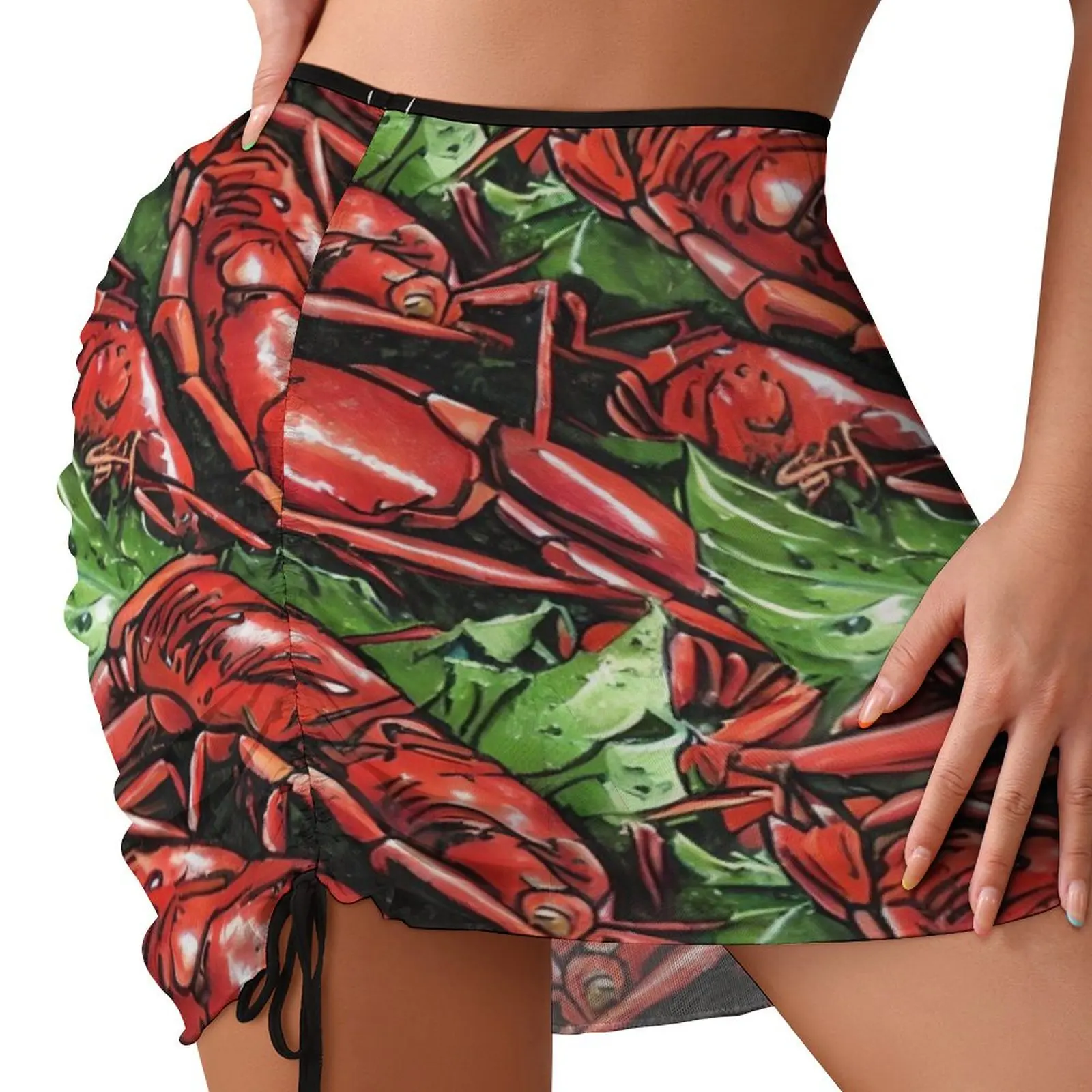 

Crawfish Pattern Crawfish Boil Crew Cajun New Orleans Beach Skirt Woman short skirt women's summer clothing 2024