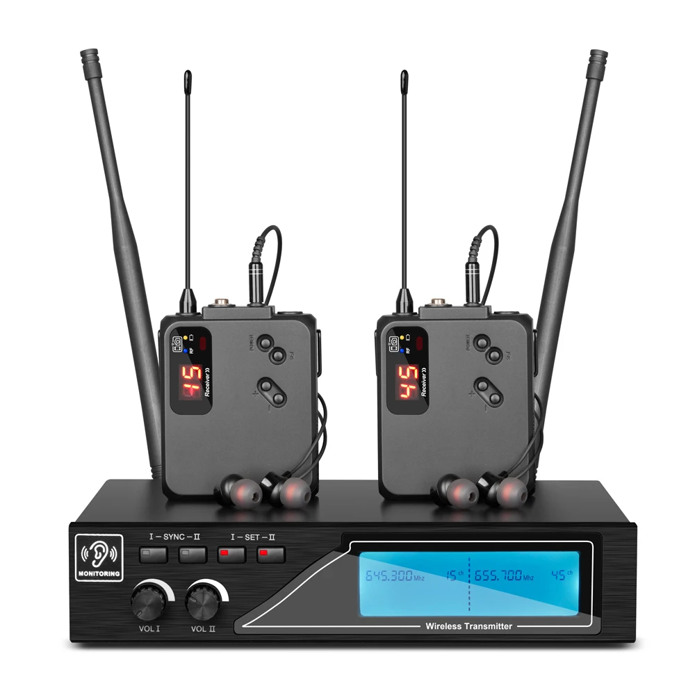 

Factory price JR22 2 channels in ear wireless monitor system with receiver for stage