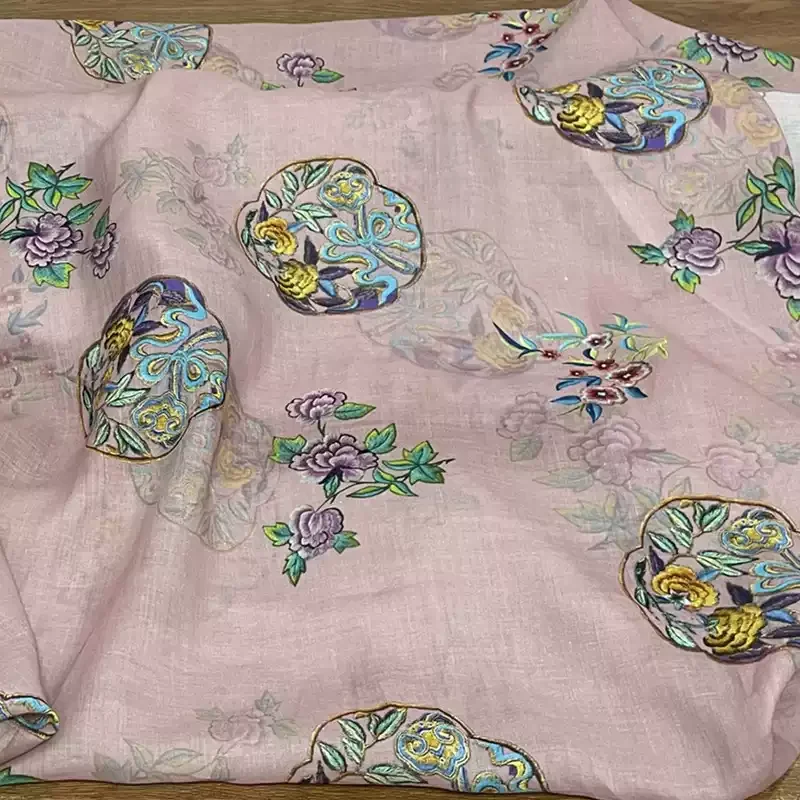 

Pure ramie printed fabric, used for making high-end summer clothing sewing fabrics.