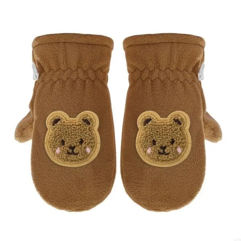 

Winter Mittens Teens Cartoon Bear Gloves Thickened Thermal Gloves Windproof