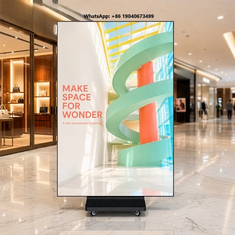 Three Panel LED Poster Signage 1280x1920mm Portable Folding Display for Shops Trade Shows and Business Promotion HD shi