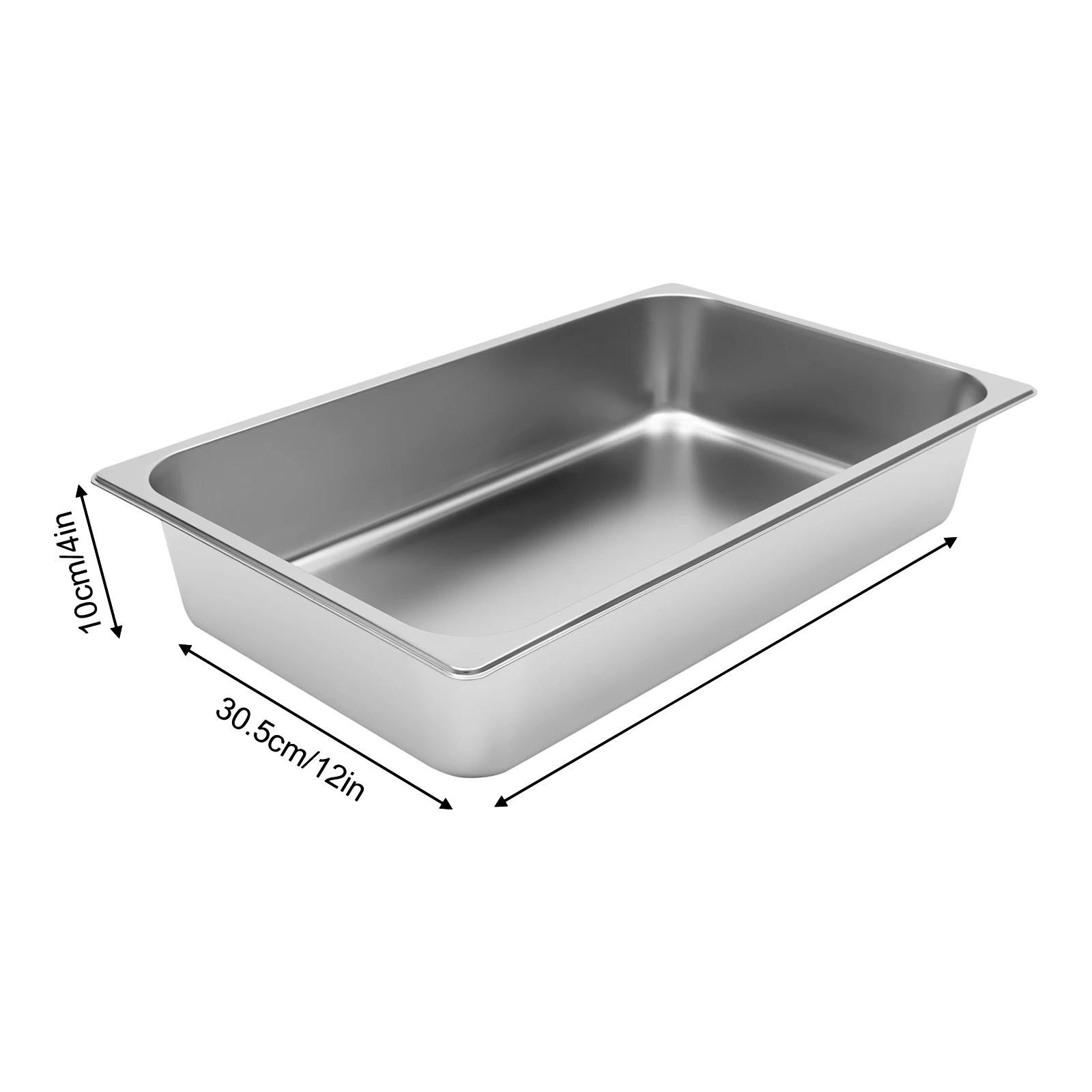 4 PCS Stainless Steel Table Pans with Lids Rectangle for Home Restaurants Hotels Buffets Party BBQ Baking