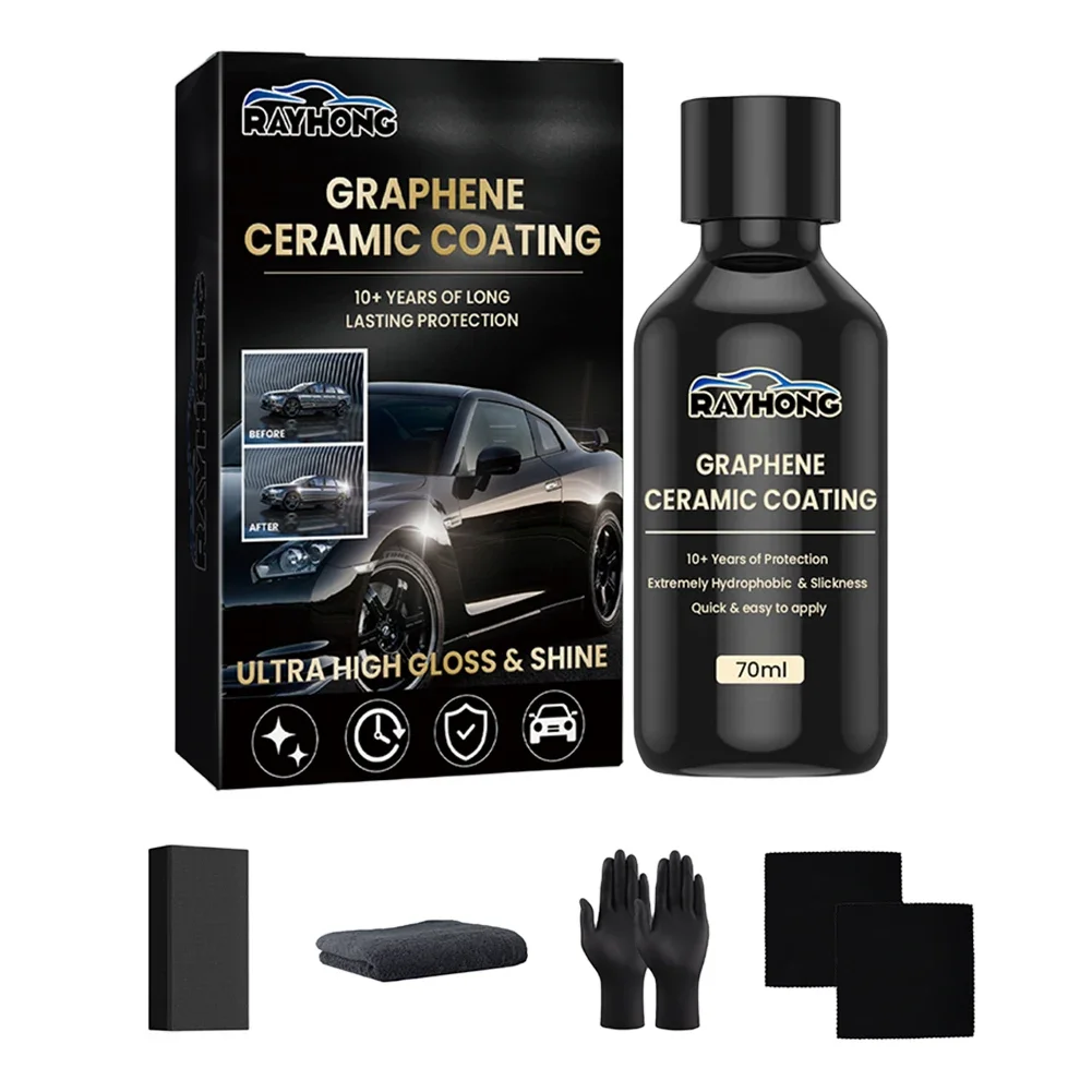 70ml Graphene Ceramic Coating Advanced Technology Hydrophobic Paint Protection UV Glow Car Detailing Ceramic Coating Waterproof