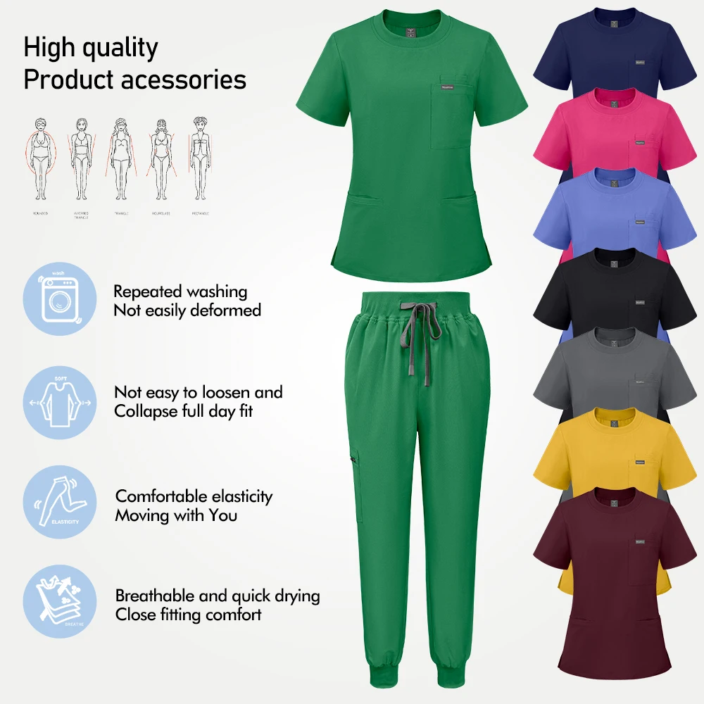Niaahinn Operating Room Doctor Uniform Elastic Scrubs Suit Beauty Lab Uniform Pet Hospital Surgical Clothing Medical Accessories