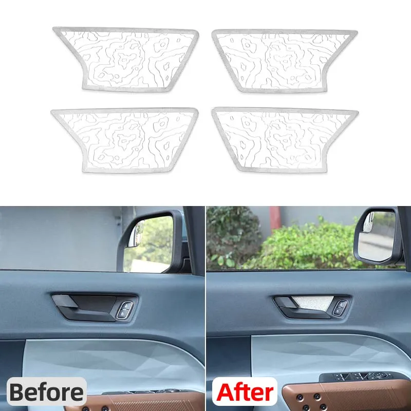 

Stainless Steel Car Inner Door Bowl Protective Trim Kit Anti-Scratch Sticker For Ford Maverick 2022-2025 Car Accessories