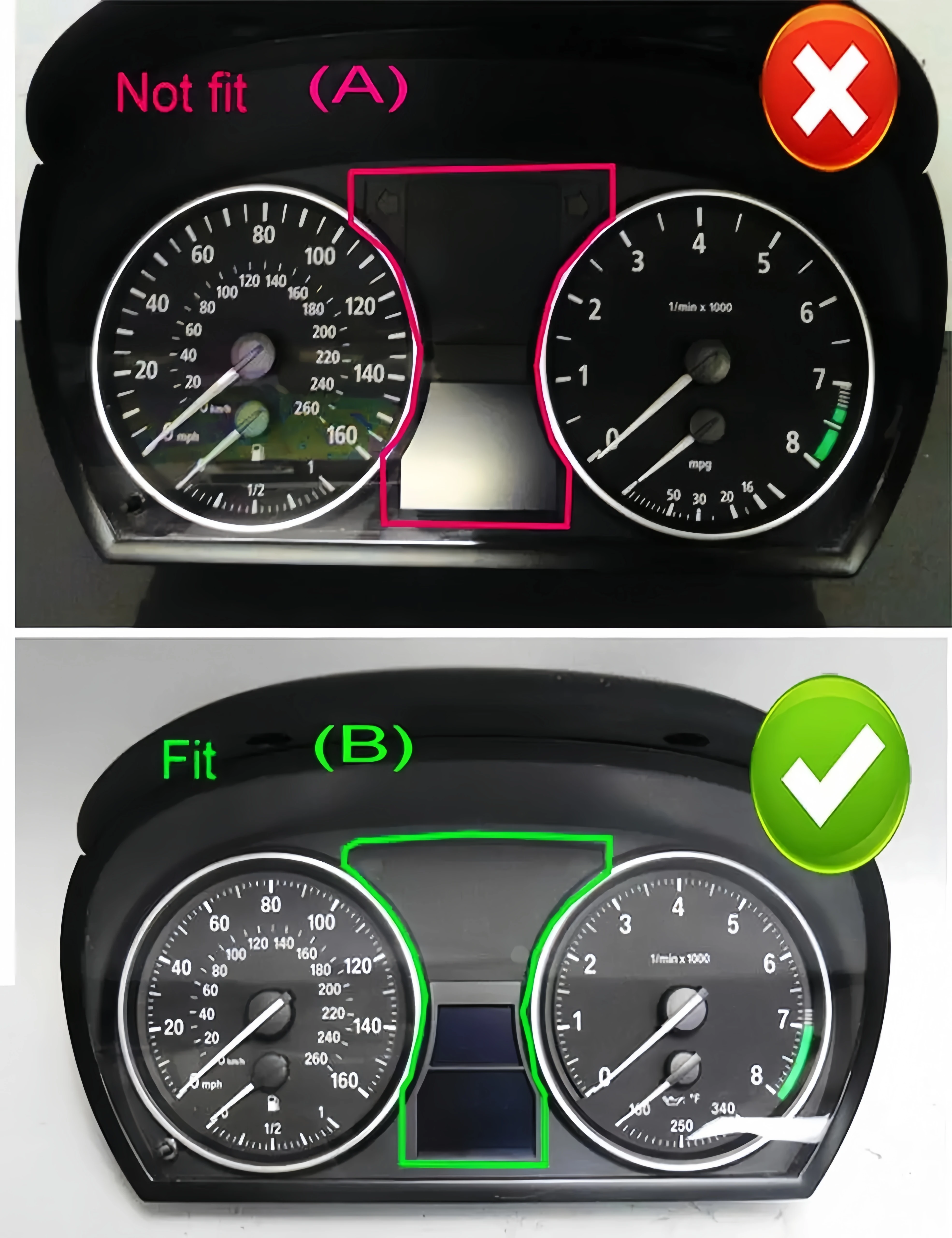 Car Accessories Advanced Chrome Silver Speedometer Gauge Dial Rings Bezel Trim For BMW E90 E91 E92 E93 M3