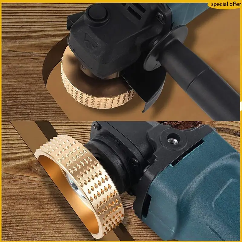 

A50I Wood Carving Disc 4 And 4 1/2 Angle Grinder Attachments With 5/8 Inch Arbor, Stump Grinder Tool