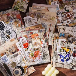 30pcs Vintage Hand Tent Backing Paper Text Stickers per Scrapbooking materiale decorativo fai da te Collage Journaling