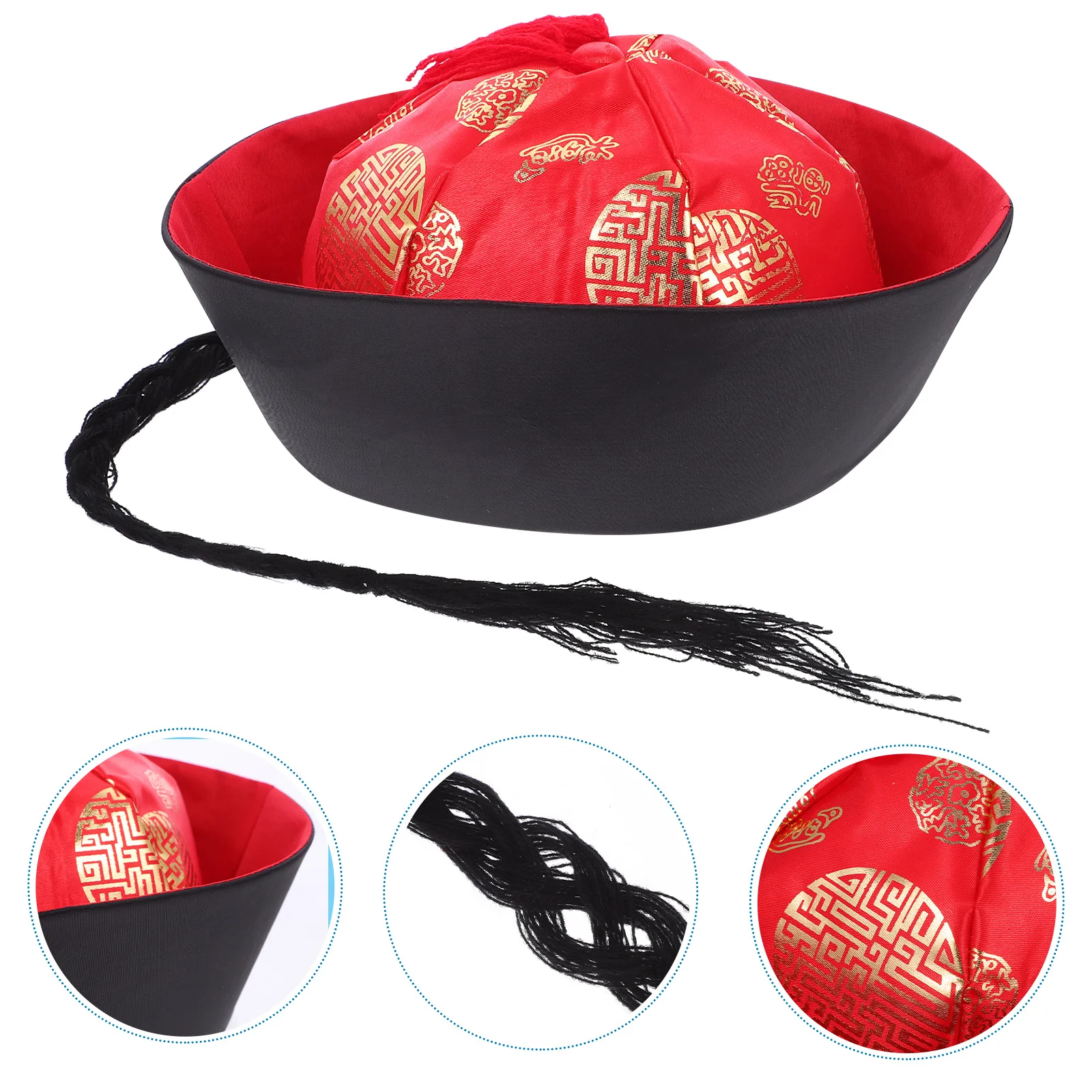 

Decorative Hat for Chinese Festival Hanfu Style Performance Prop Costume Accessory Traditional Flannel Cardboard Headdress