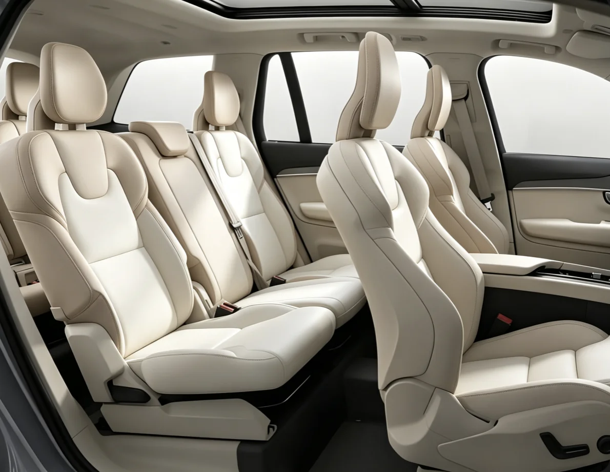 Für Volvo XC90 2025 5-Sitzer Maßgefertigte Autositzbezüge Luxuriöses Nappa-Leder 100% Passgenau Innenraum-Zubehör 360 ° Vollständige Abdeckung – Detail 1