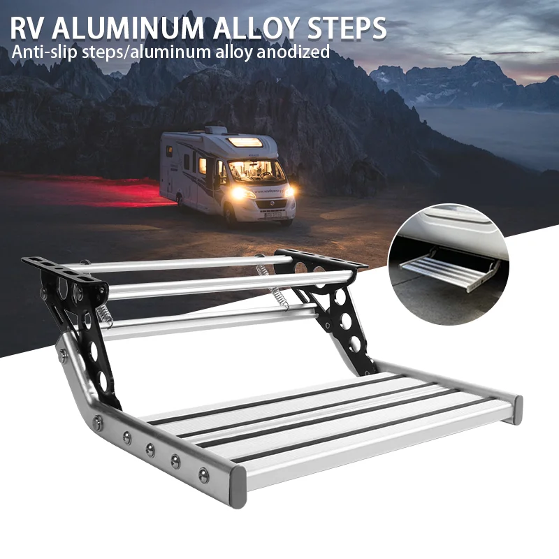 TYTXRV Caravan Accessories RV Step Aluminum Electric/Manual Pull Out Folding Singe Ladder