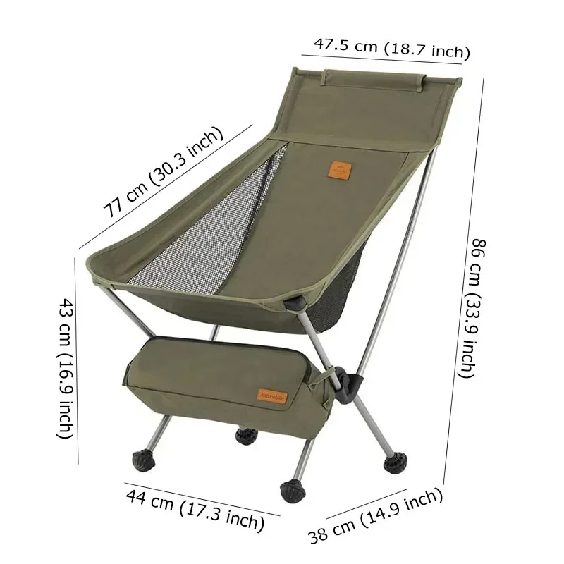 Naturehike 2024 Camping Chair Ultralight Fishing Portable Folding Outdoor Picnic Chairs Travel Backpacking Relax