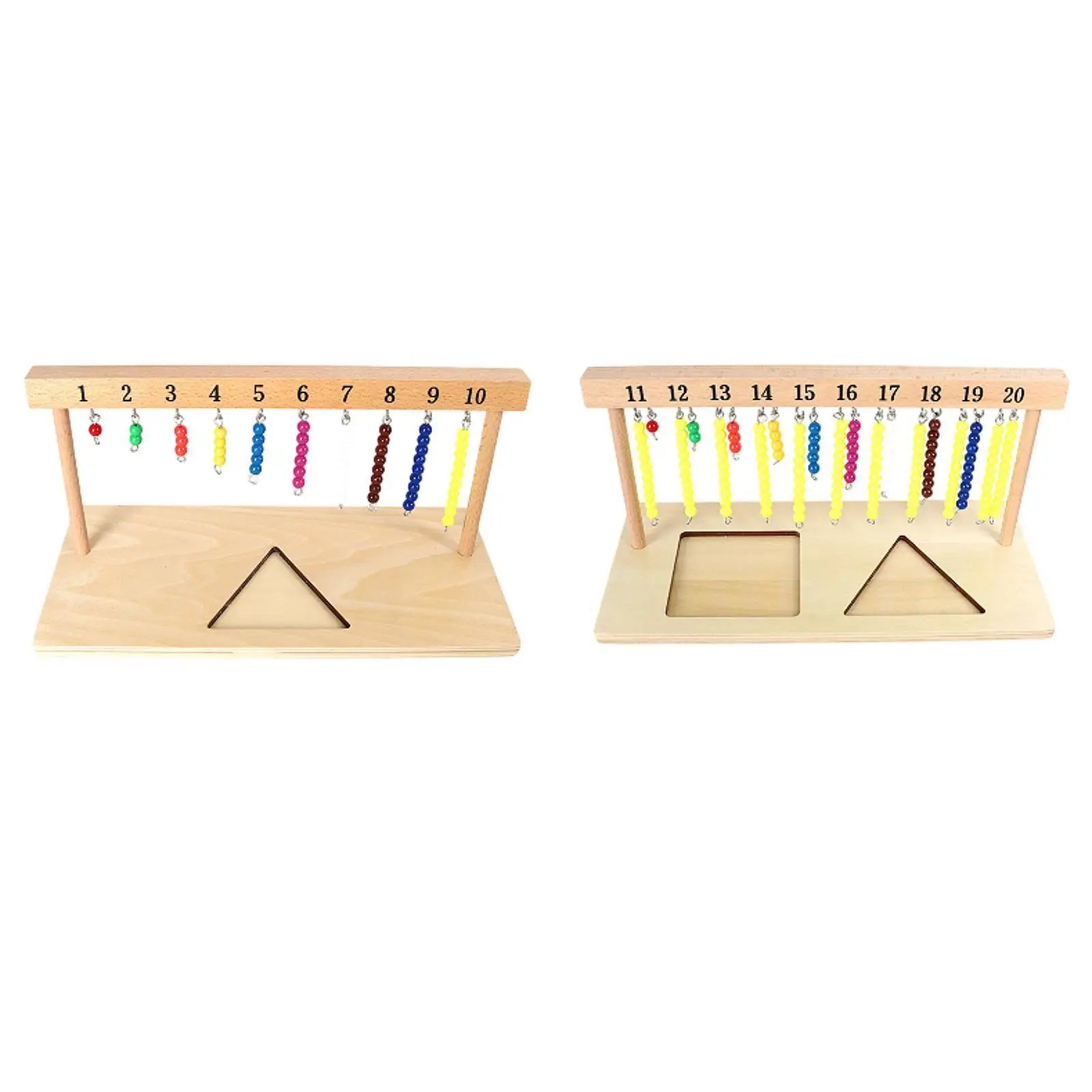 Montessori-hanger voor kleur kralentrap, voorschools leren, met kralen wiskundespeelgoed