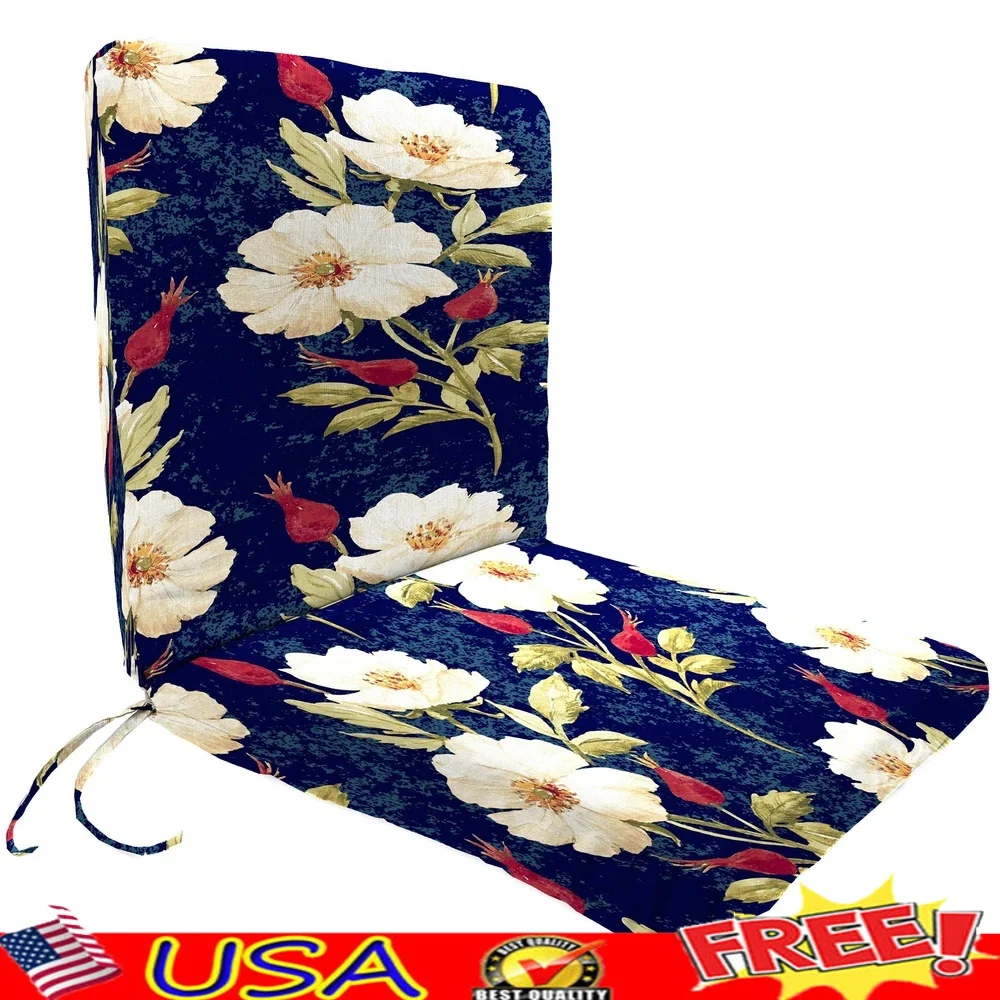 

Подушка для уличного стула 37x19 Прямоугольная подушка для сиденья с цветочным принтом и завязками Устойчивость к ультрафиолетовому излучению Устойчивость к плесени Легко чистится Комфорт