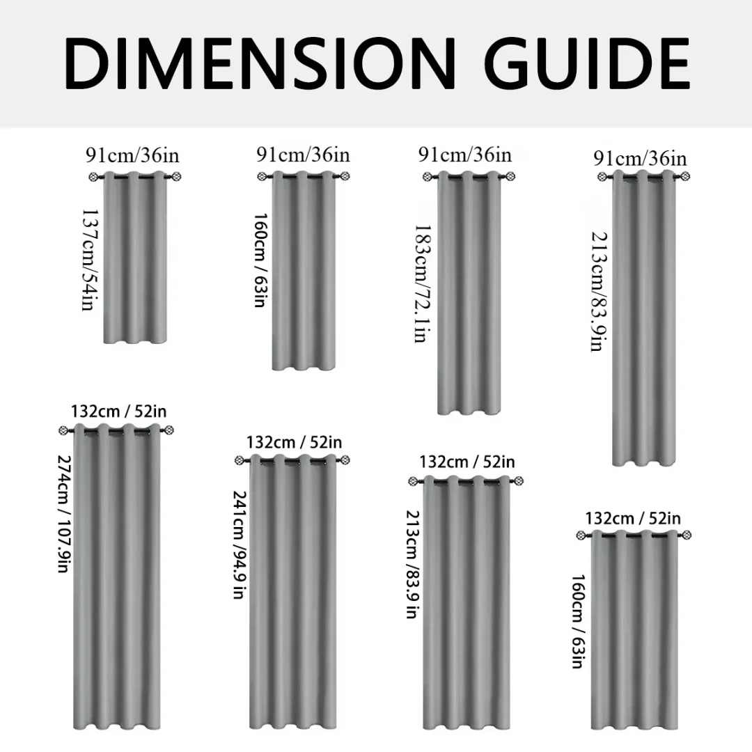 2pcs Modern 100% Blackout Curtain with Coated Lining, Curains for Bedroom, Living Room, Dining Room, Bathroom, Home Decor