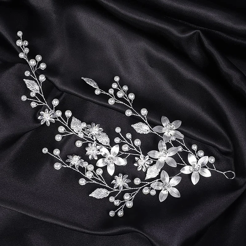 Newest Fashion Handmade Blossom Headpiece Wedding Pearls Headbands Bridal Jewelry Hair Accessories for Women Hairstyle image 5