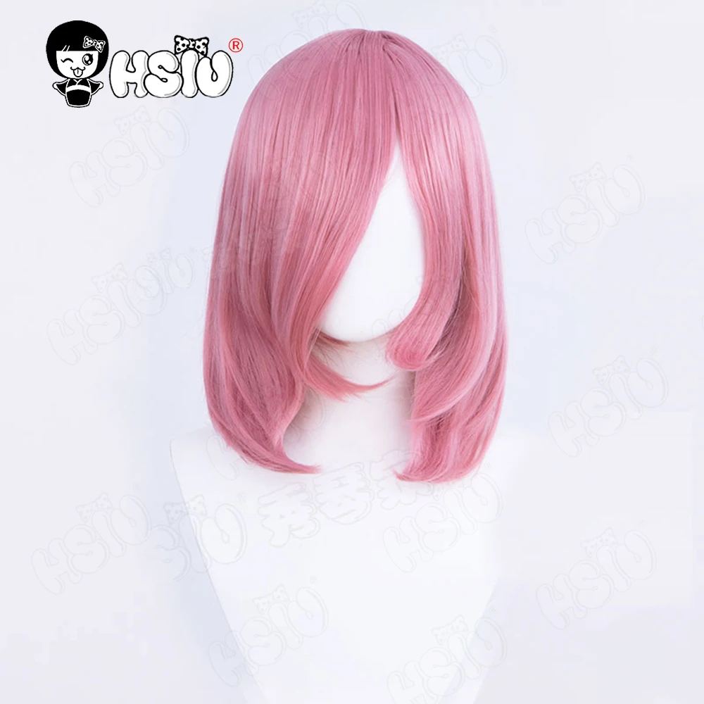 45Cm peruka do cosplay peruka syntetyczna z włókna HSIU 18 kolorów 45cm biały różowy czerwony srebrny peruka Anime peruka imprezowa + czapka z peruką — zdjęcie 6