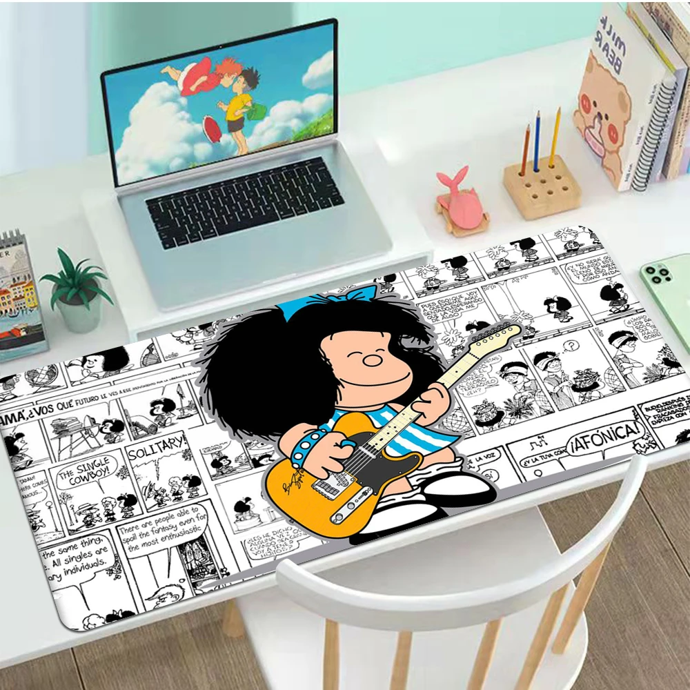 

Mafalda Mouse Pad Gaming XL Computer Home HD Mousepad XXL keyboard pad Mouse Mat Natural Rubber Anti Slip Soft Carpet Mice Pad