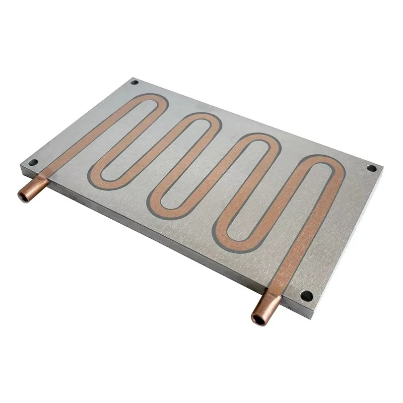 Aluminum Water Cooling Plate 230*140*10mm with 8 Loops and 3/8 Copper Tubes Custom Cold Plate Water Cooling Heatsink Plate