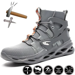 2024 Male Work Boots Indestructible Safety Shoes Men Steel Toe Shoes Puncture-Proof Work Sneakers for Men