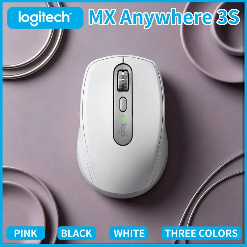 Logitech MX Anywhere 3S Wireless Mouse - 8000 DPI Darkfield, MagSpeed Scroll, Silent Click, 3-Device Bluetooth, USB-C Charging
