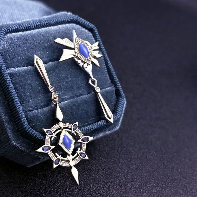 أنيمي هونكاي: ستار السكك الحديدية الأحد تأثيري الأذن دبوس الأذن أقراط مشبكية أقراط مجوهرات اكسسوارات قلادة الدعائم هدايا الهالوين