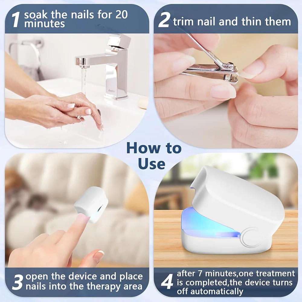 Nail Fungus Laser Assist Tool UV Professional Nail Fungus Cleaning Laser Device Nail Phototherapy Lamp Type-C Charging Wholesal