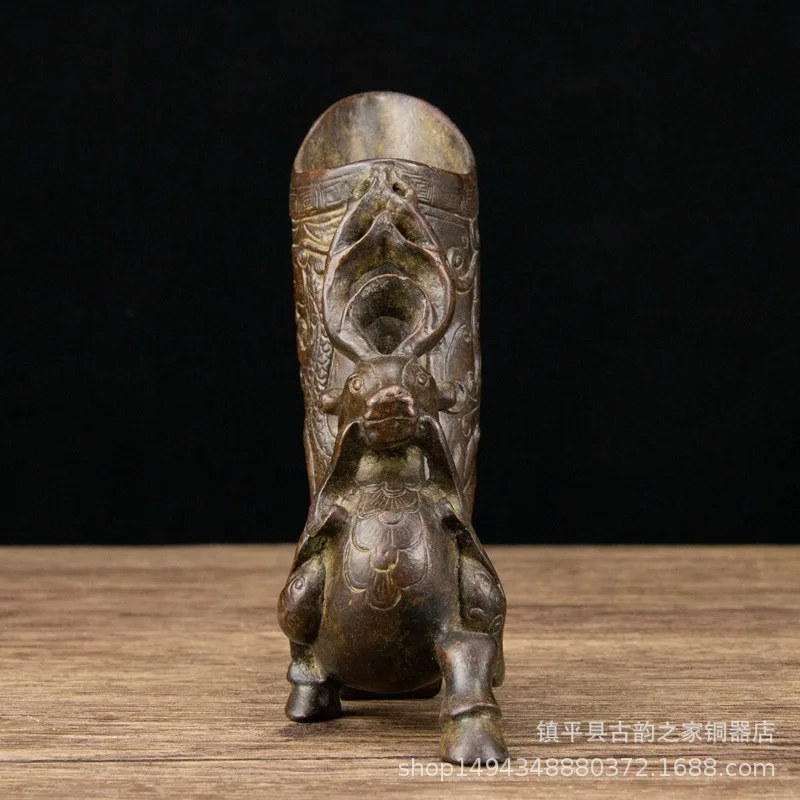 

Набор медных бокалов для вина с латунным узором «Голова оленя и дракон», декор для офиса, гостиной, магазина, ремесленное изделие