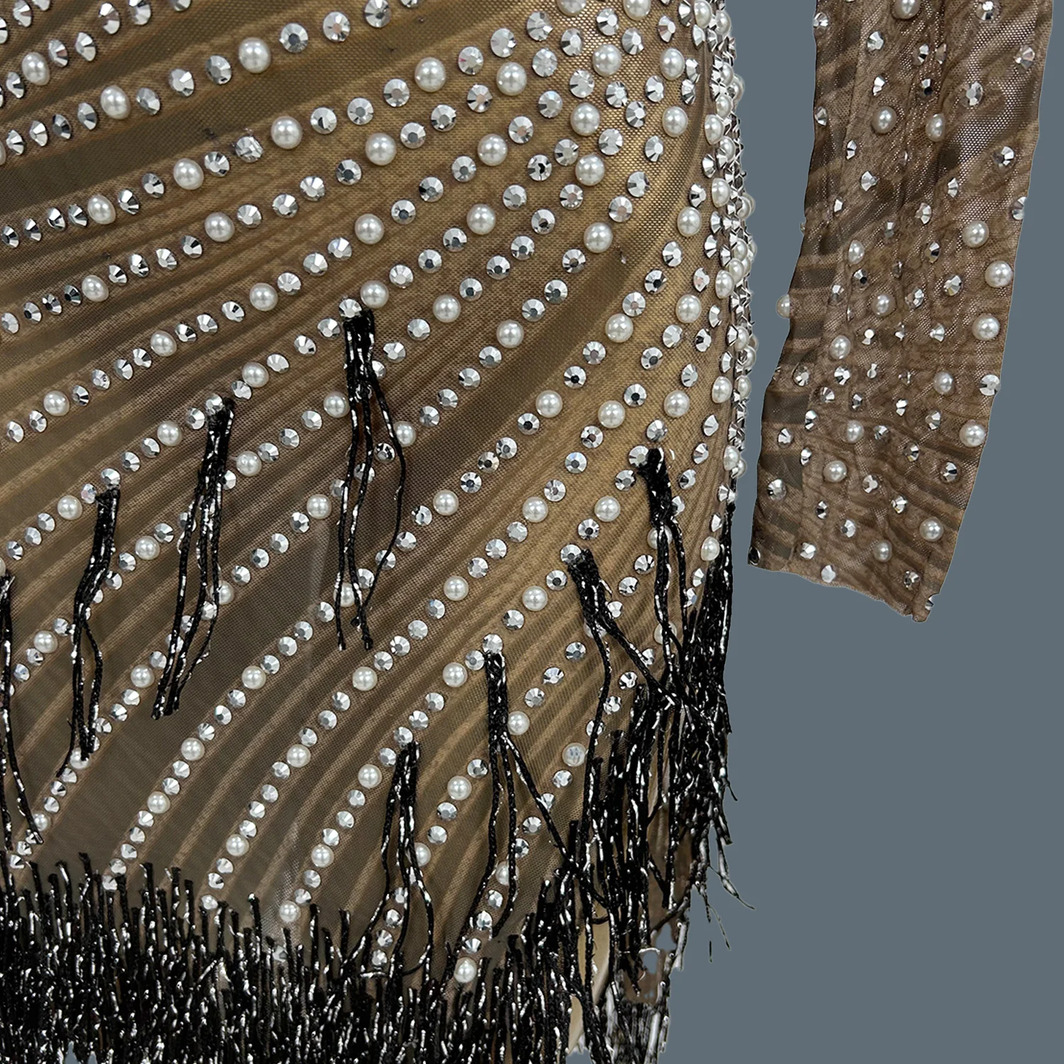 Sexy sheer malha vestidos para mulheres vestido de dança latina festa clube noite palco desempenho traje aniversário celebrar baile zonglv