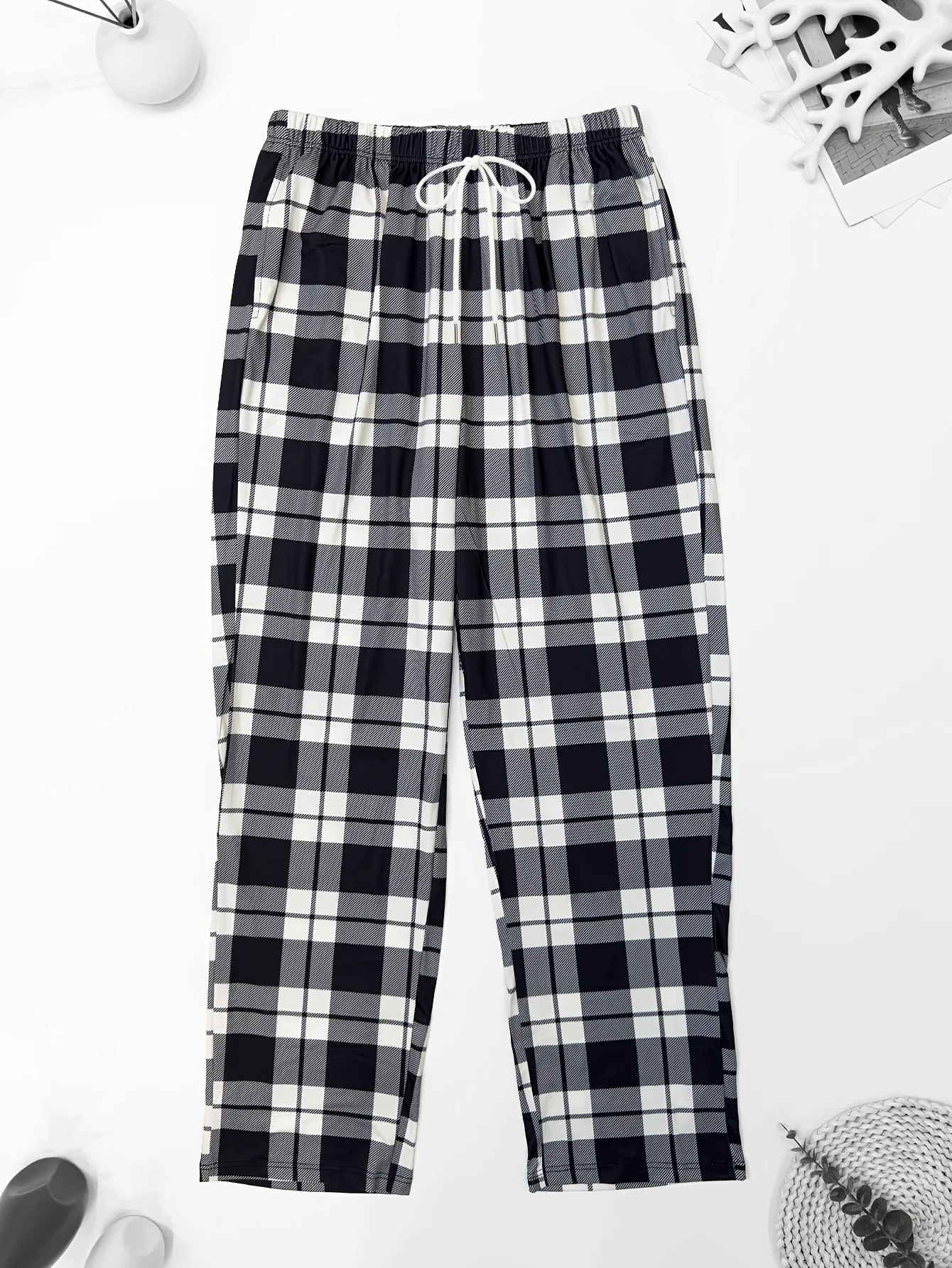 2026 Modische Herren-Sommer-Pyjamahose, Dünne Haushose, Lose Atmungsaktive Klimaanlagenhose mit Elastischem Bund für Kinder – Detail 5