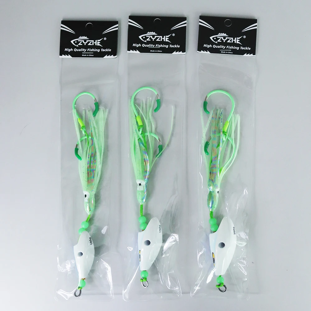 ZYZHE 1pc Sea Fishing JIG String Hooks 100g 150g 200g Deep Sea Boat Fishing Lure For Tuna Marlin Swordfish Saltwater Bait Rigs - view 6