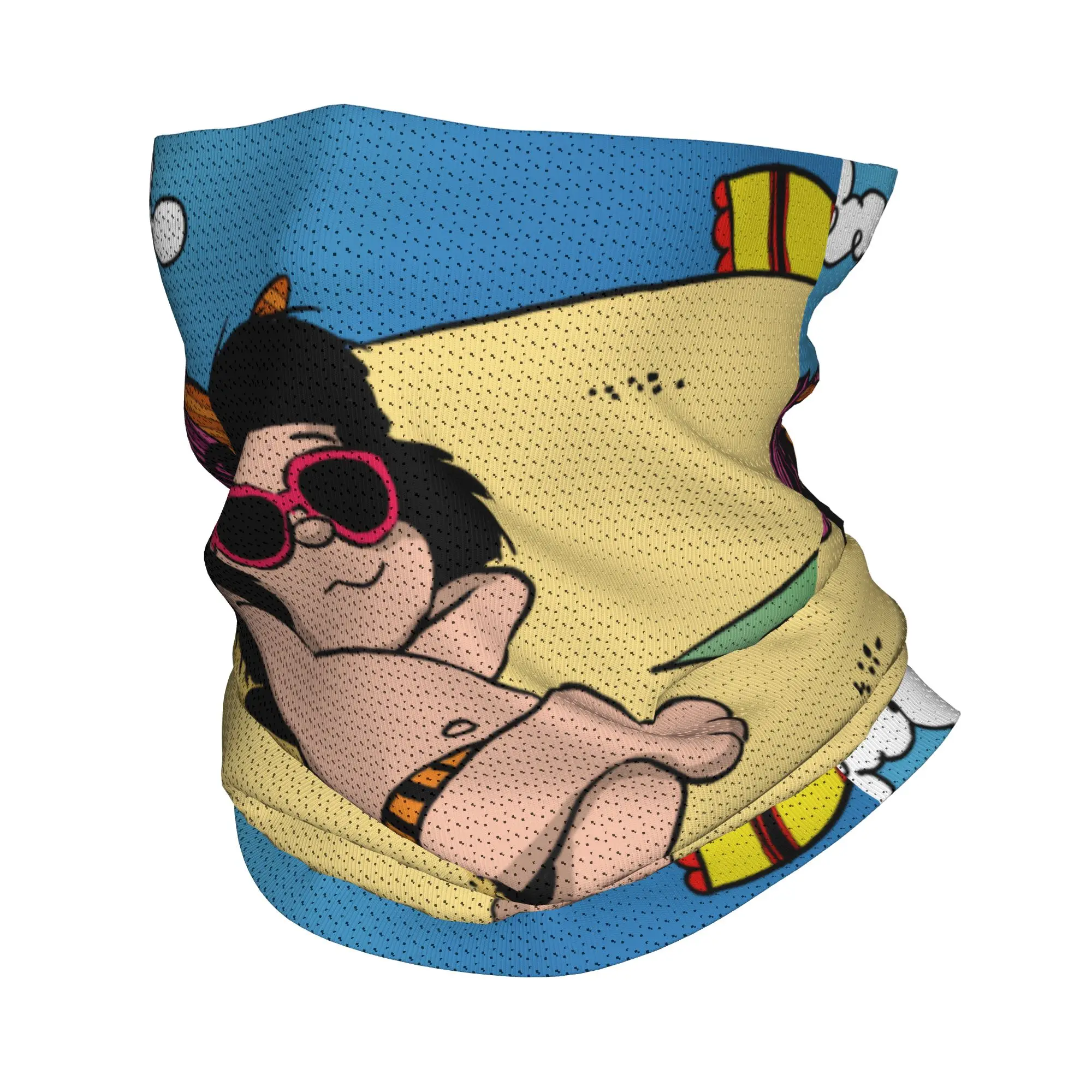 Braga de cuello personalizada Mafalda Summer Time para esquí y ciclismo, para hombre y mujer, bufanda envolvente, calentador de balaclava con diseño de dibujos animados, manga, Quino, cómic