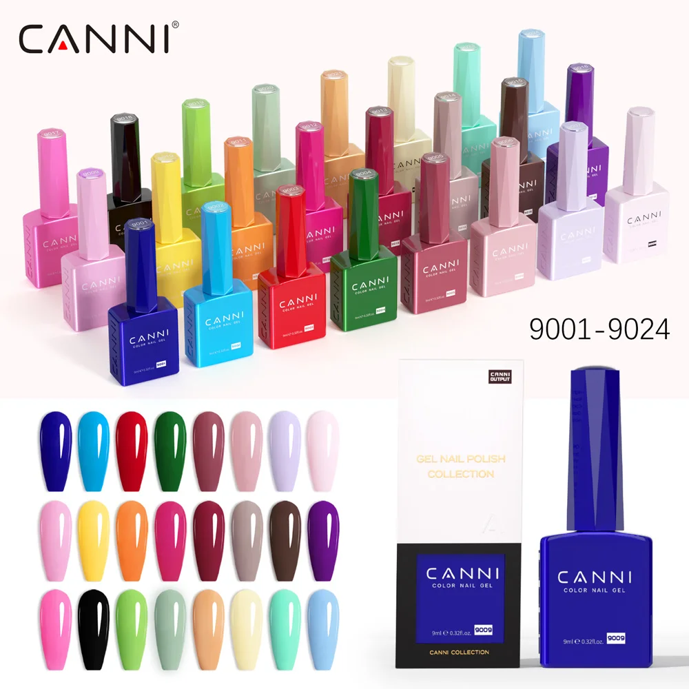 9ml CANNI Gel Nail Polish TPO FREE HEMA FREE Fantastic Adhesion Consistency Ultra Gorgeous Color Soak Off UV LED Semi Permanent