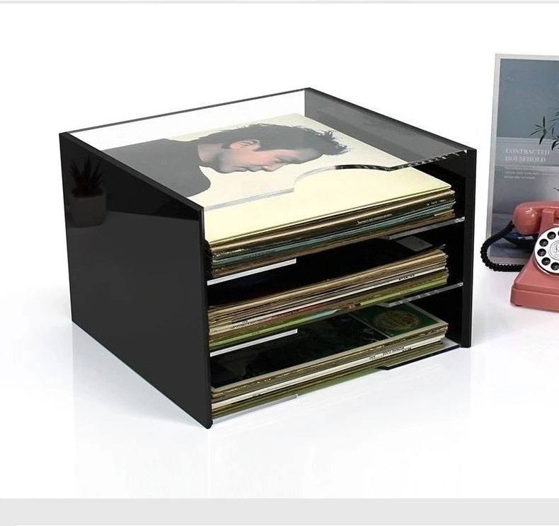 Vinyl record storage LP storage CD album acrylic transparent living room bedroom desktop display cabinet shelf