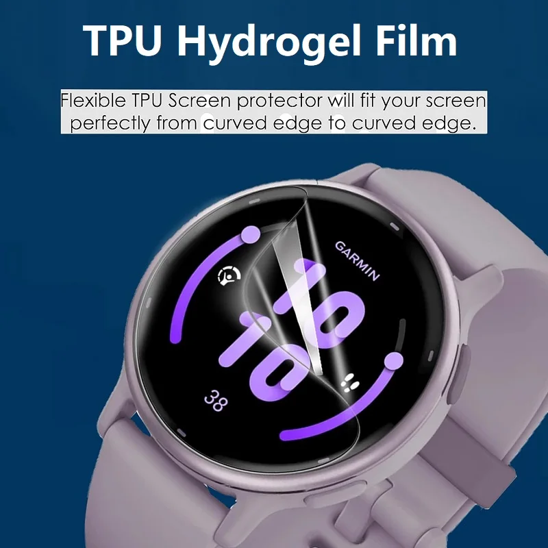 Garmin Vivoactive 5用のソフトTPUヒドロゲルフィルム,スマートクロック用の傷防止,HDクリア,10個