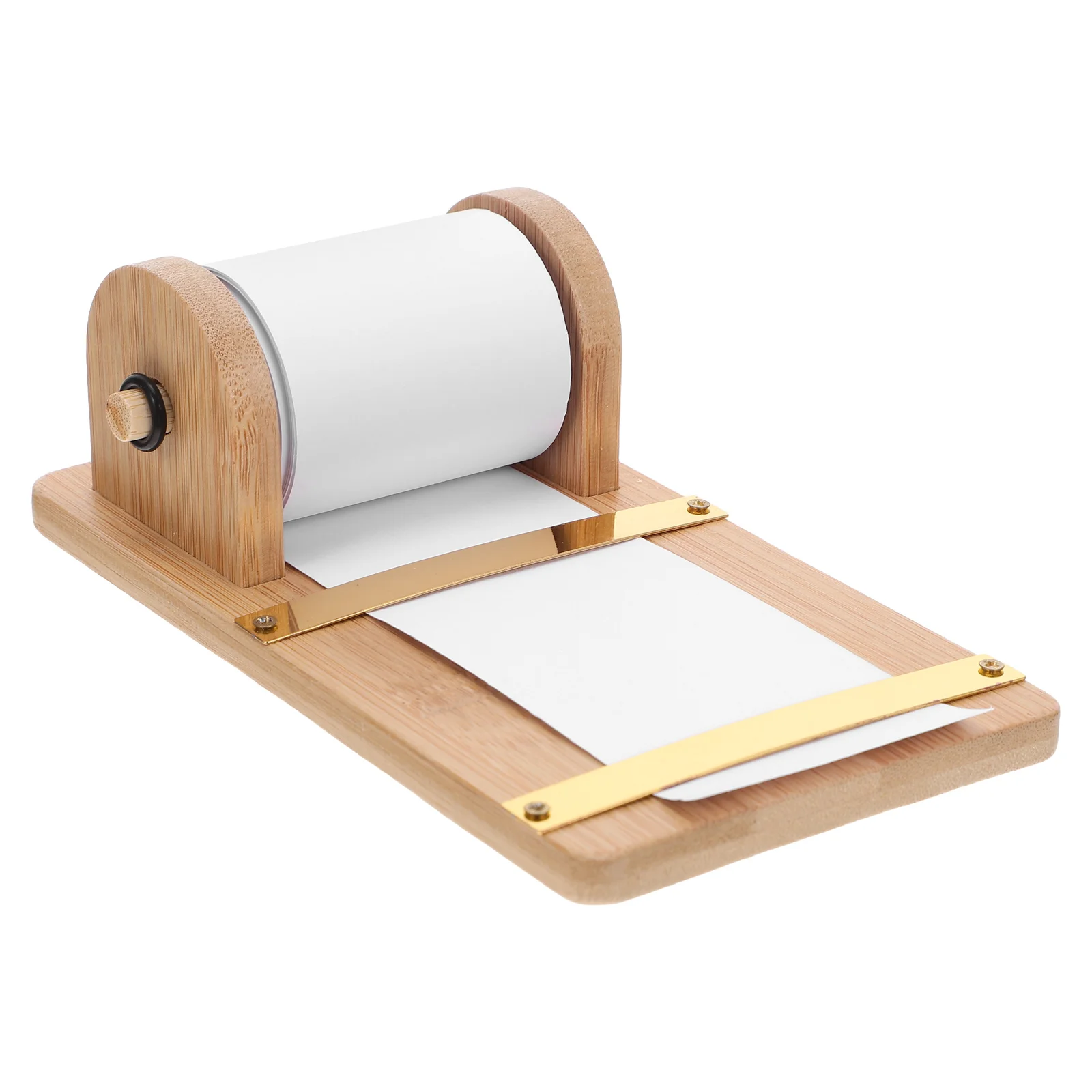

1 Set Wooden Memo Pad Holder Desktop Note Roll Organizer For Stick Notes Notepad Dispenser Stand With Rotating Shaft - Compact