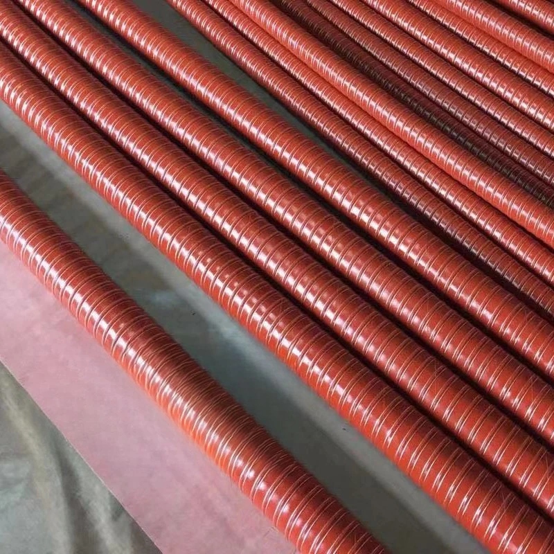 300°C High Temperature Resistant Silicone Steel Wire Hose Red Flexible Vulcanized Air Duct for Smoke Exhaust Dust Removal