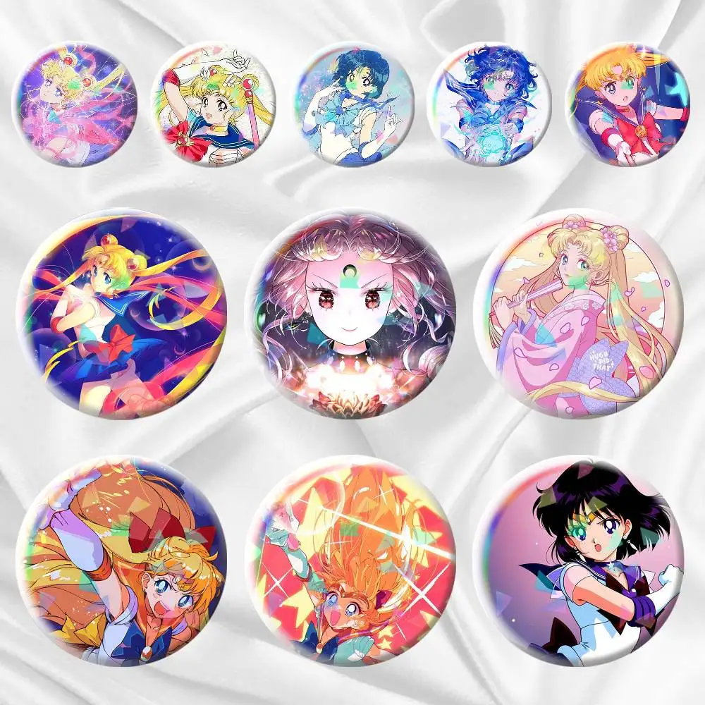 

Sailor Moon Anime Girl Cute 75mm 44mm 25mm Accessories Toys Badge Brooch Backpack Hat Pins