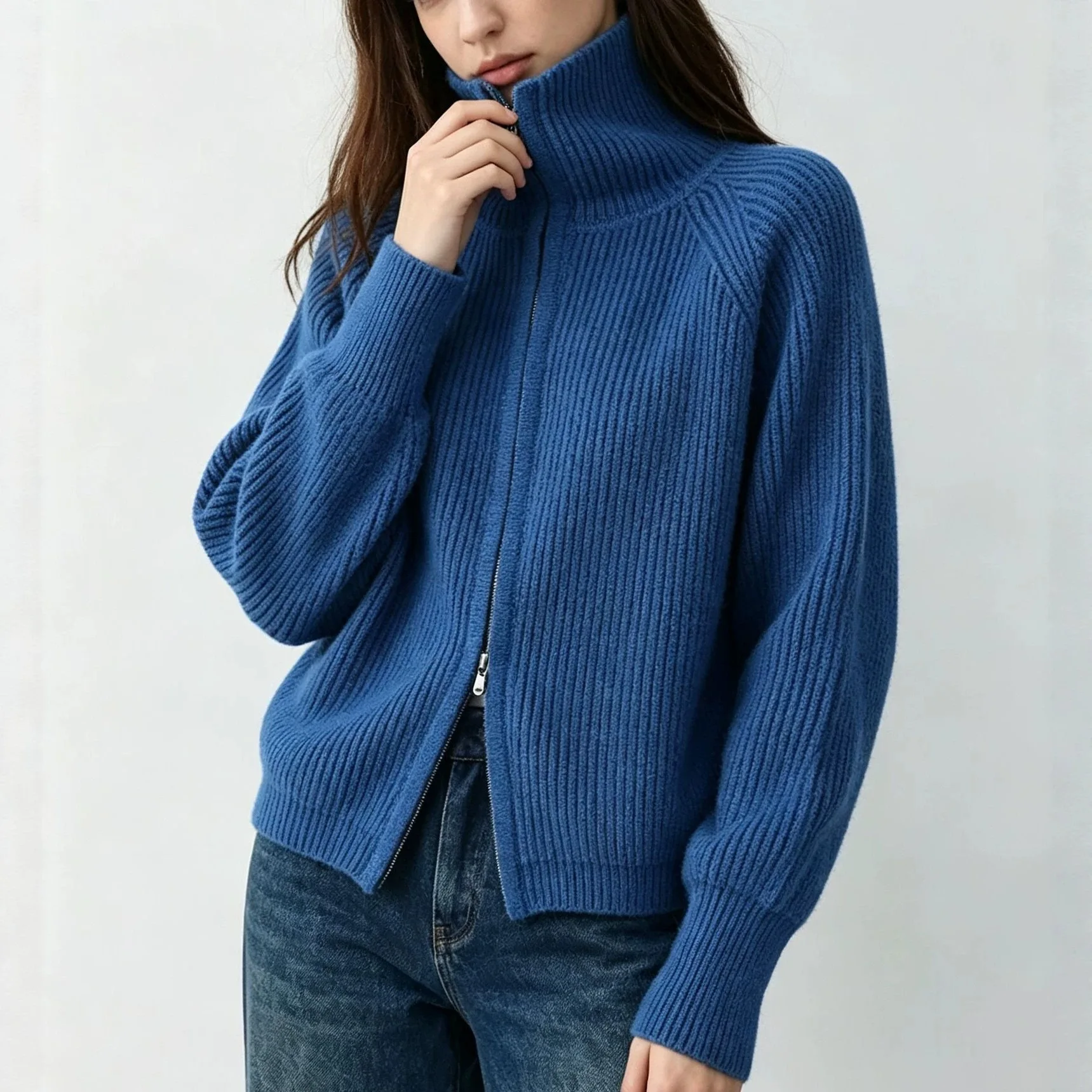 MsChuh Autumn Women's Clothing Solid Color Fall Clothes Sweater Outerwears Cardigan Simple Style All-match Comfortable Loose
