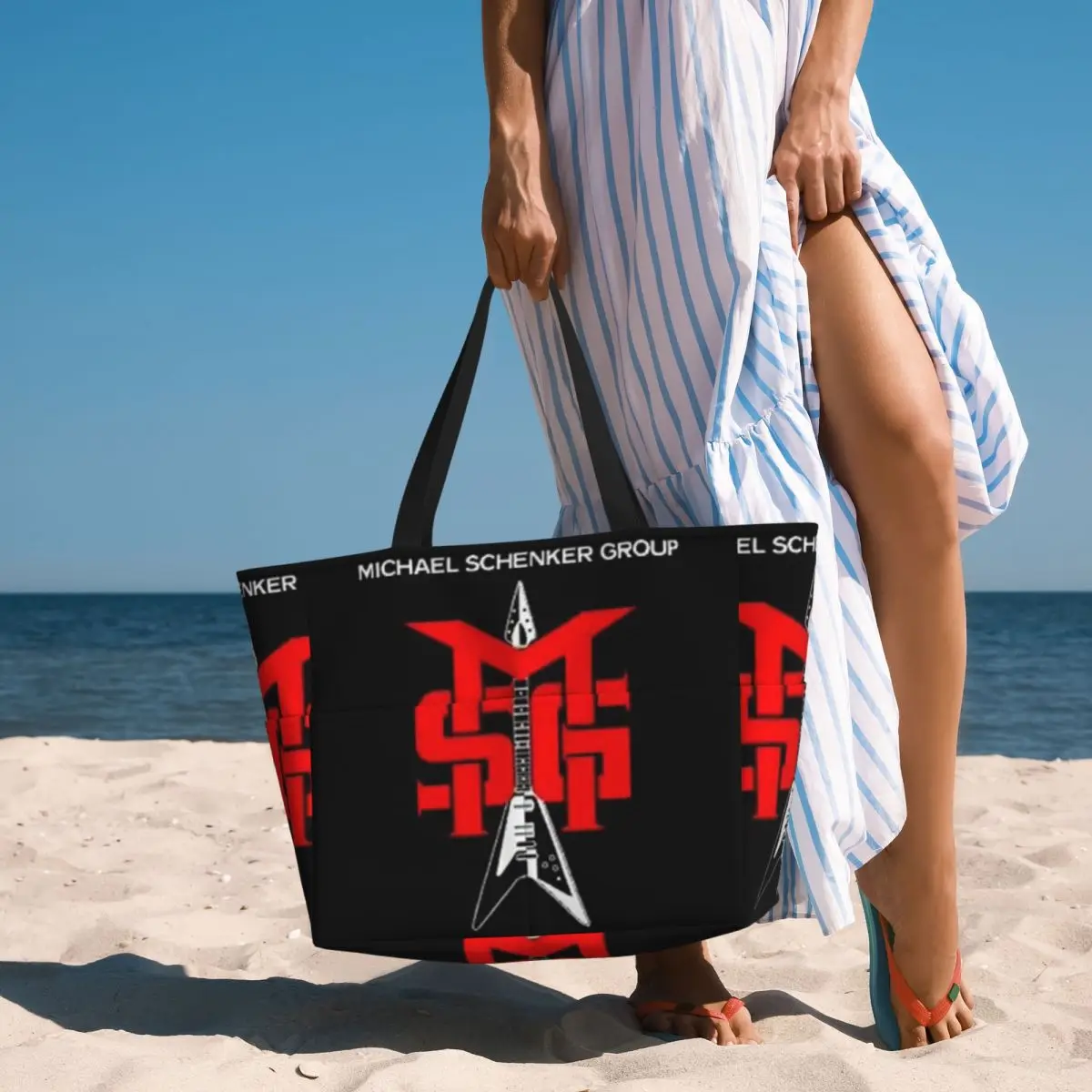 Heavy Hard Metal Armed And Ready Bottom Ufo Beach Tote Bag Sport Gym Yoga Duffle Large Tote Bag Women Travel Bag Fitness bag