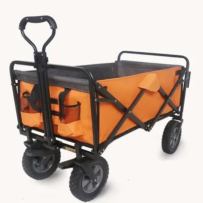 2024 Folding 4 Wheel Trolley Oxford Cloth Outdoor Camping Picnic Food Travel Folding Cart Garden