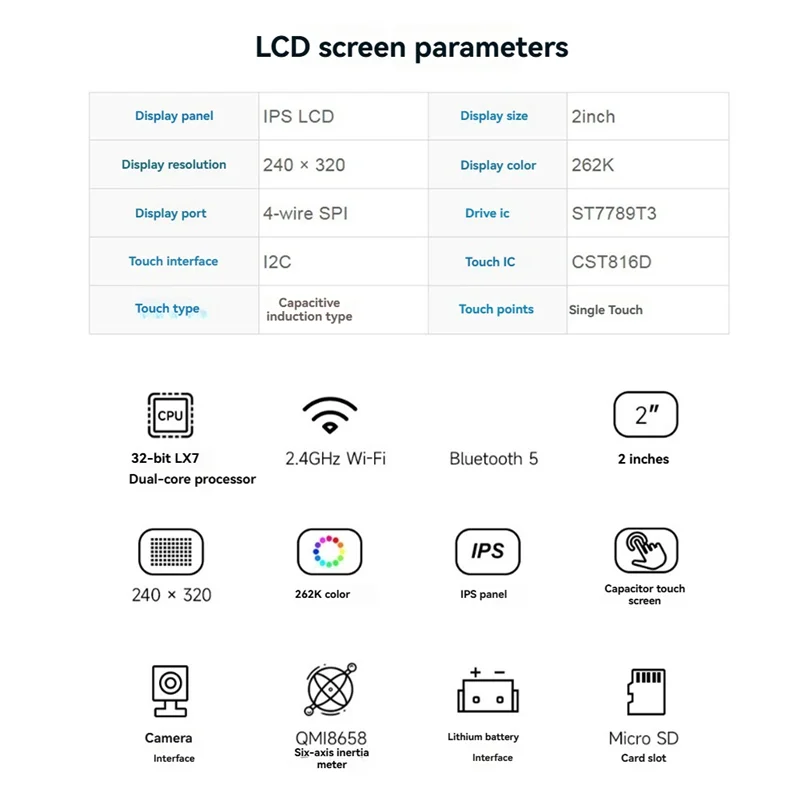 

Exquisite-ESP32-S3 2Inch IPS Capacitive Touchscreen Development Board 240X320 LCD Display 262K Color Support Wifi &Bluetooth
