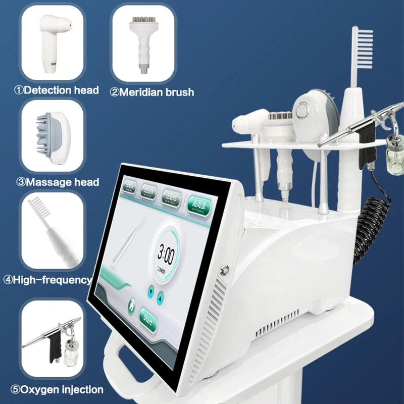Professional Desktop Scalp Analyzer and Treatment Machine 5 in 1 Hair Care Device with Massage and Product Advice